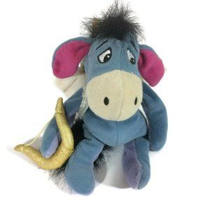 Walt Disney Company Cupid Eeyore Beanie Plush Valentine Bow Stuffed Animal 9"